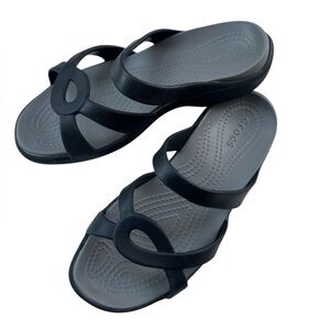 Crocs Meleen Twist sandals in black/smoke Size 6